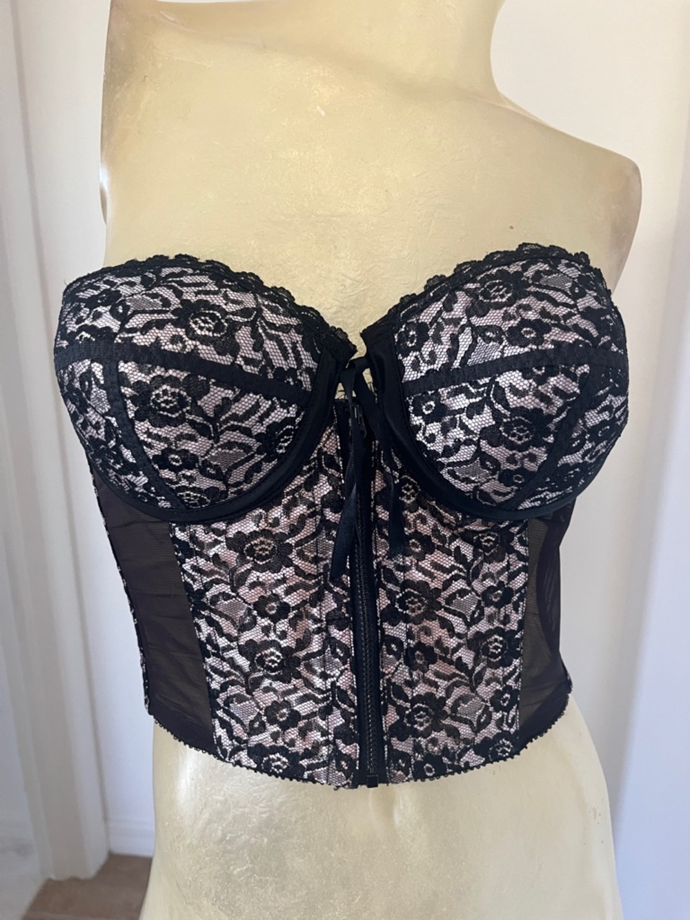 Vintage 60s Carol Brent Strapless Lace Bustier Corset